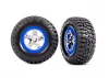 Traxxas Tyres + wheels, assembled, glued (SCT chrome, blue beadlock style wheels, BFGoodrich Mud-Terrain T/A KM2 Tyres, foam inserts) (2) (4WD front/rear, 2WD rear only)