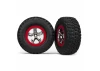 Traxxas Tires wheels assembled glued (SCT chrome red beadlock style wheels BFGoodrich Mud-Terrain T/A KM2 tires foam inserts) (2) (2WD front)