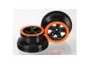 Traxxas Wheels SCT black orange beadlock style dual profile (2.2 outer 3.0 inner) (2WD front) (2)