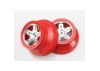 Traxxas Short Course Chrome SCT Wheels - Red Beadlock - 12mm Hex (2)
