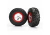 Traxxas SCT Soft Short Course Tyres on SCT Chrome/Red Wheels - 12mm Hex (2)