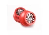 Traxxas Short Course Chrome SS Wheels - Red Beadlock - 12mm Hex (2) (2WD Front)