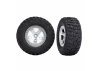 Traxxas Tires wheels assembled glued (SCT satin chrome beadlock style wheels Kumho tires foam inserts) (2) (4WD front/rear 2WD rear only)