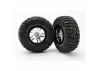 Traxxas Tires wheels assembled glued (S1 ultra-soft off-road racing compound) (SCT Split-Spoke satin chrome black beadlock style wheels Kumho tires foam inserts) (2) (2WD front)