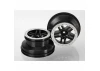 Traxxas Wheels SCT Split-Spoke black satin chrome beadlock style dual profile (2.2 outer 3.0 inner) (4WD f/r 2WD rear) (2)