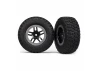 Traxxas Tires wheels assembled glued (SCT Split-Spoke black satin chrome beadlock wheels BFGoodrich Mud-Terrain T/A KM2 tires foam inserts) (2) (2WD Front)