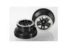Traxxas Wheels SCT Split-Spoke black satin chrome beadlock style dual profile (2.2 outer 3.0 inner) (2WD front) (2)