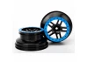 Traxxas Wheels SCT Split-Spoke black blue beadlock style dual profile (2.2 outer 3.0 inner) (4WD f/r 2WD rear) (2)