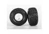 Traxxas Tires wheels assembled glued (S1 ultra-solft off-road racing compound) (SCT Split-Spoke satin chrome black beadlock style wheels dual profile (2.2 outer 3.0 inner) Kumho tires foam inserts) (2) (front/rear)
