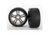 Traxxas XO-1 Front S1 Tyres Pre Mounted on Split Spoke Black Chrome Wheels (1 Pair) ** CLEARANCE **