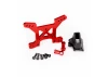 Traxxas Shock tower front 7075-T6 Aluminium (red-anodized) (1)/ body mount bracket (1)