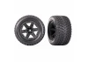 Traxxas Gravix 2.8 TSM Tyres Glued on RXT Black Wheels - 4WD FR/RR Or 2WD FR(2)