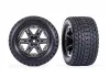 Traxxas Gravix 2.8 TSM Tyres Glued on RXT Grey/Black Chrome Wheels - 4WD FR/RR Or 2WD FR(2)
