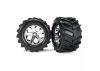 Traxxas Tires and wheels assembled glued 2.8 (All-Star chrome wheels MAXX tires foam inserts) (2)