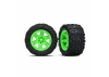 Traxxas Tires wheels assembled glued (2.8) (RXT 4X4 green wheels Talon Extreme tires foam inserts) (2) (TSM rated)