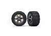 Traxxas Tires wheels assembled glued (2.8) (RXT black chrome wheels Talon Extreme tires foam inserts) (2) (TSM rated)