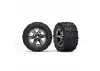 Traxxas Tires wheels assembled glued (2.8) (RXT black chrome wheels Talon Extreme tires foam inserts) (electric rear) (2) (TSM rated)