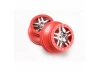 Traxxas Short Course Chrome SS Wheels - Red Beadlock - 12mm Hex (2)