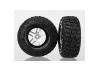 Traxxas Tires wheels assembled glued (S1 ultra-soft off-road racing compound) (SCT Split-Spoke satin chrome black beadlock style wheels Kumho tires foam inserts) (2) (4WD front/rear 2WD rear only)