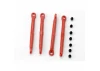Traxxas Toe link front rear (molded composite) (red) (4)/ hollow balls (8)