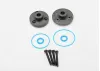 Traxxas Cover plates differential (front or rear)/ gaskets (2)/ o-rings (2)/ 2x14mm BCS (4)