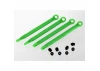 Traxxas Push rod (molded composite) (green) (4)/ hollow balls (8)