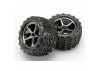 Traxxas Tires and wheels assembled glued (Gemini black chrome wheels Talon tires foam inserts) (2)