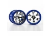 Traxxas Wheels Geode 2.2 (chrome blue beadlock style) (12mm hex) (2)
