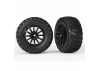 Traxxas Tires wheels assembled glued (black wheels gravel pattern tires foam inserts) (2) (TSM rated)