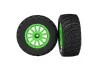 Traxxas Tires wheels assembled glued (Green wheels BFGoodrich Rally gravel pattern tires foam inserts) (2) (TSM rated)