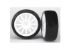 Traxxas Tires wheels assembled glued (12-spoke white wheels slick tires) (2)