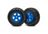 Traxxas Tires and wheels assembled glued (SCT blue wheels SCT off-road racing tires) (1 each right left)