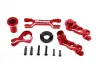Traxxas Steering bellcranks (left + right)/ drag link (6061-T6 aluminium, red-anodised) (fits X-MAXX)