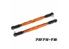 Traxxas Toe links, X-MAXX (Tubes orange-anodised, 7075-T6 aluminium, stronger than titanium) (157mm) (2)/ rod ends, assembled with steel hollow balls (4)/ aluminium wrench, 10mm (1)