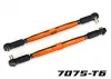 Traxxas Toe links, X-MAXX (Tubes orange-anodised, 7075-T6 aluminium, stronger than titanium) (157mm) (2)/ rod ends, assembled with steel hollow balls (4)/ aluminium wrench, 10mm (1)