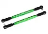 Traxxas Toe links X-MAXX (TUBES green-anodized 7075-T6 Aluminium stronger than titanium) (157mm) (2)/ rod ends assembled with steel hollow balls (4)/ Aluminium wrench 10mm (1)