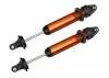 Traxxas Shocks, GTX, aluminium, orange-anodised (fully assembled with o springs) (2)