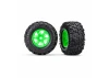 Traxxas MAXX AT Tyres Pre Glued on Green X-MAXX Wheels (2)