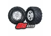 Traxxas MAXX AT Tyres Pre Glued on Satin Chrome X-MAXX Wheels (2)