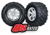 Traxxas MAXX AT Tyres Pre Glued on Satin Chrome X-MAXX Wheels (2)