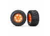 Traxxas MAXX AT Tyres Pre Glued on Orange X-MAXX Wheels (2) ** CLEARANCE **