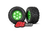 Traxxas X-MAXX Sledgehammer Tyres Pre Glued on Green Wheels (2)