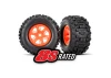 Traxxas X-MAXX Sledgehammer Tyres Pre Glued on Orange Wheels (2)