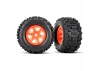 Traxxas X-MAXX Sledgehammer Tyres Pre Glued on Orange Wheels (2)