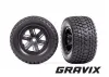 Traxxas Tyres + wheels, assembled, glued (X-MAXX black wheels, Gravix Tyres, foam inserts) (left + right)