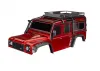 Traxxas Body, Land Rover Defender, Red (complete with ExoCage, fuel canisters, jack, spare tyre mount + clipless mounting)