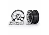 Traxxas Wheels, 2.2, classic chrome (2)/ center caps (front (2), rear (2) (requires 8255A extended thread stub axle)