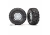 Traxxas Tires and wheels assembled glued (1.9 chrome wheels Canyon Trail 1.9 tires) (2)/ center caps (2)/ decal sheet (requires 8255A extended stub axle)