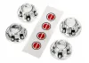 Traxxas Center caps wheel (chrome) (4)/ decal sheet