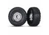 Traxxas Tires and wheels assembled glued (1.9 chrome wheels Canyon Trail 1.9 tires) (2)/ center caps (2)/ decal sheet (requires 8255A extended stub axle)